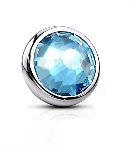 Paula & Fritz® Aufsatz-Dermal Anchor 4-mm Kristall Türkis Titan Grad 23 Gewinde 1,2-mm Haut-Anker Skin Diver Implantat Kugel Bodypiercing