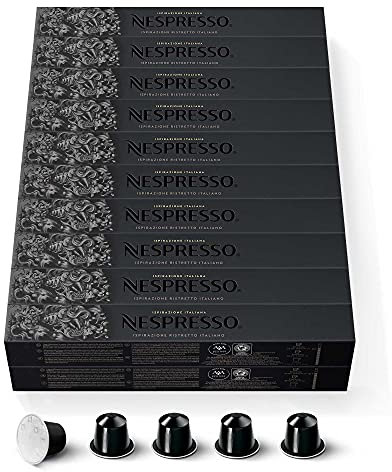 Nespresso Original – Bundle 200 Capsules de Café Ristretto – Intensité 10 – Pour Ristretto & Espresso – (20 étuis de 10)