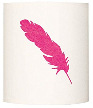 LILI Pouce - Paralume grande piuma glitterata, rosa fucsia, diam. 25 cm