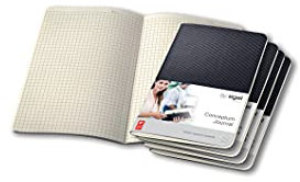 Sigel CO864 Notizheft A6 kariert schwarz, 64 Seiten, aus nachhaltigem Papier, Conceptum - 5er Pack