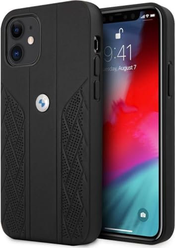 BMW BMHCP12SRSPPK Étui de Protection en Cuir pour iPhone 12 Mini 5,4 Noir