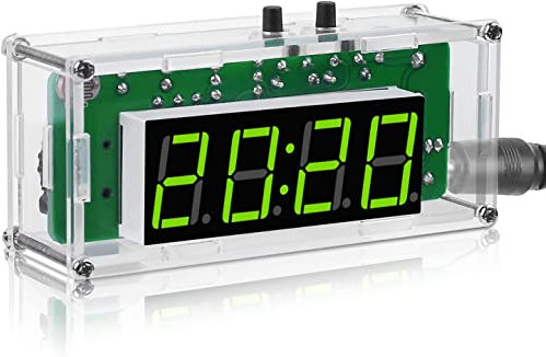 PEMENOL 4-stellige Digitale DIY-Uhr-Bausätze mit Acrylschale TJ-56-428, Wecker Löten Praxis-Kit für Anfänger,Studenten und Heimwerker, zum Erlernen der Elektronik