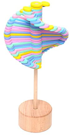TBEONE Spirale Lollipop Stressabbau Spielzeug, Macaron Holzstab Skulpturen Spielzeug Rotierender Lollipop Kreative Kunst Desktop Spielzeug für Kinder Helicone Stick Artefact