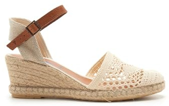VERBENAS Wedges Malena Crochet/lino Crudo/crudo