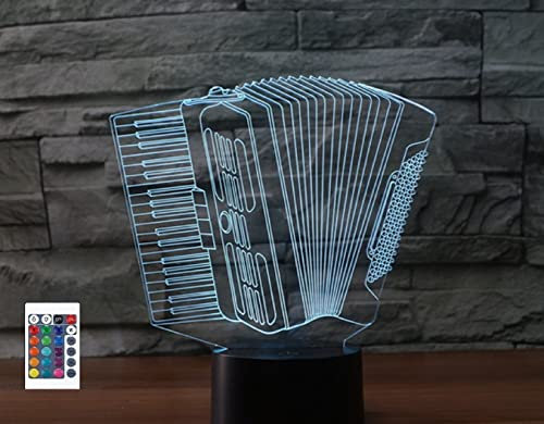 SUPERRUIDALONG 3D-Akkordeon-Fernbedienung, 16 Farben, Nachtlichter, Illusion, Acryl, LED-Tisch, Nachttischlampe, Kinderzimmer, Schreibtisch, Dekoration, Geburtstagsgeschenke, Spielzeug für Kinder