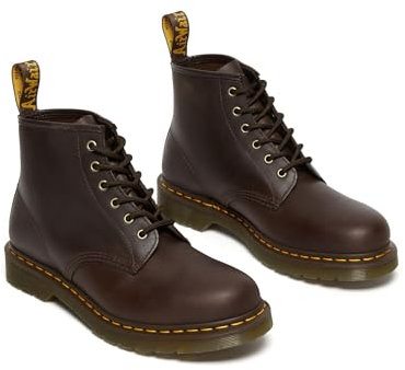 DR. MARTENS 101 6 Eye Boot, Anfibi Unisex-Adulto, Dark Brown Crazy Horse, 44 EU