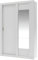 Vente-unique-Armario PETTERI - 2 Puertas correderas - con Espejo - Ancho.152 cm - Blanco