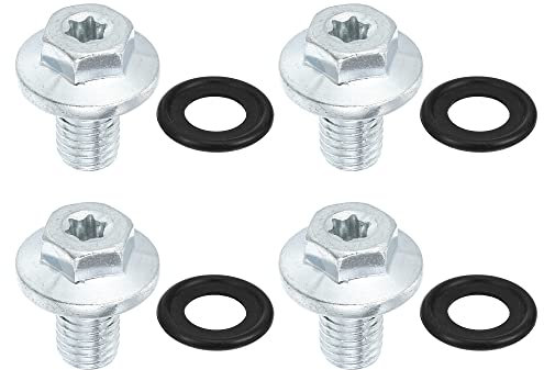 A ABSOPRO 55577568 Ölablassschraube mit Dichtring M12x1,75 Stahl Ablassschraube Ölwanne für Chevrolet 4 Stück