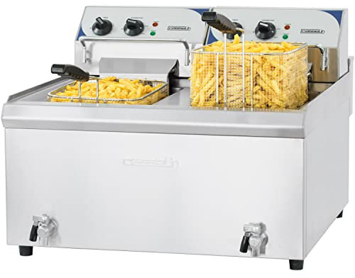 Casselin - Friteuse électrique avec vanne de vidange 2 x 10 litres haut rendement