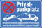 immi 1St. Privatparkplatz Schild (blau) mit Löcher zum Befestigen, große Schrift, 30x20cm