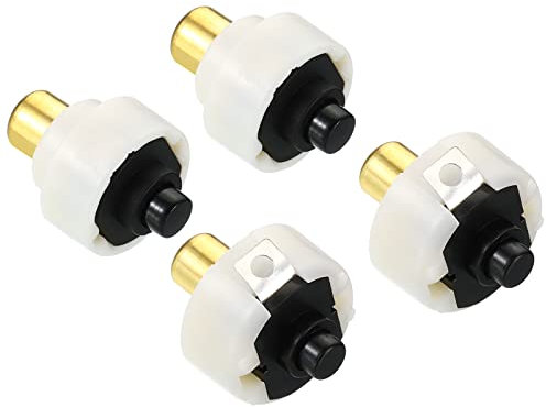 PATIKIL 17mm/20mm Latching Push Button Switch, 4 Pcs DC 30V 1A On/Off Self-lock Electric Torch Tail Switch for LED Flashlight Light Lamp DIY, Black