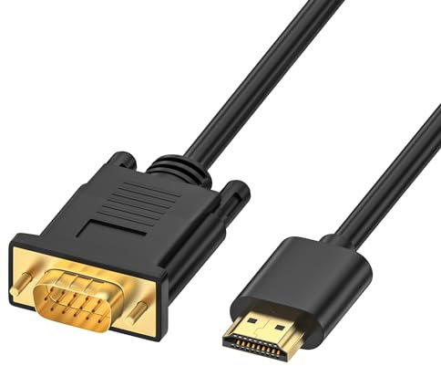 Loydia HDMI auf VGA Kabel, HDMI zu VGA Konverter-Kabel (Stecker zu Stecker) Unterstützung 1080P Kompatibel mit Computer, Desktop, Laptop, PC, Monitor, Projektor, HDTV (1M)