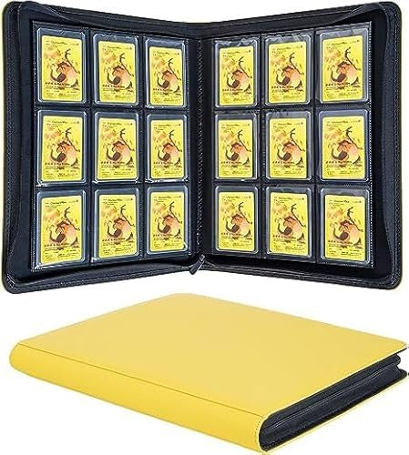 TCG Dragonator: Toploader Sammelkarten Ordner 288 Fächer - 288 Karten, 9 Karten pro Seite, Farbe: Gelb - TCG (Pokemon, Yu-Gi-Oh, Magic, One Piece, …)