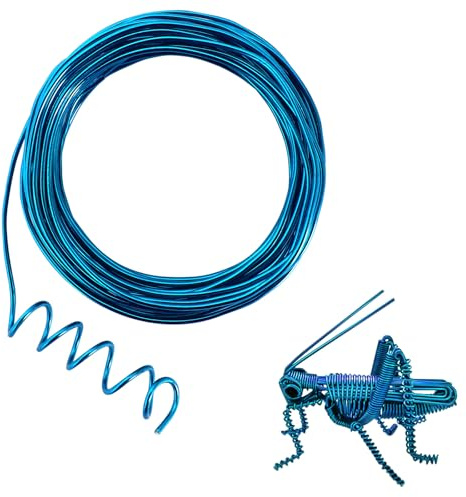 15.5 Meter Blau Aluminium Basteldraht, 18 Gauge 1mm Dicke Bildhauerei Draht, Armatur Draht für Bildhauerei, Biegsamer Metalldraht für die Herstellung von Puppen Skelett, DIY-Handwerk