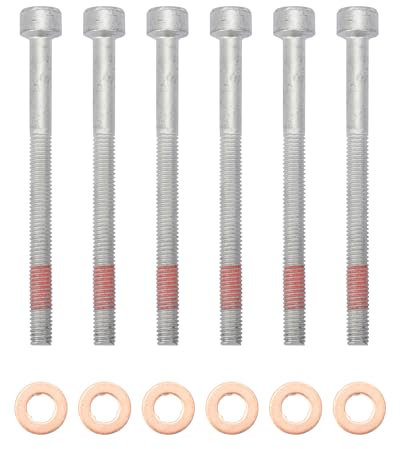 Konuooer 6 x Injektor Halterung + 6 x Kraftstoff Einspritzdüse Kupfer Dichtungsring 6110170060 für W203 W204 W169 W164 W212 W211 Sprinter W906 Vito Viano A0009902907 Einspritzdüsen kupferdichtringe