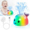 Gigilli Whale Badespielzeug,Wiederaufladbares Baby Badespielzeug, Sprühwasser Licht 6-12 12-18 Monate,Sprinkler Wasser Pool Badewanne Spielzeug für Kleinkinder 1-3 2-4 Jungen Mädchen Kleinkind Kinder