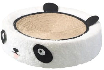 perfk Kratzpappe für Katzen, Runden Katzen Kratzbrett zum Kratzen der Pfoten,Qualitäts-Pappe,Kätzchen-Schlafnest, 39 x 10cm, Panda