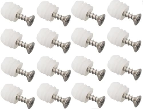 60 Set White Plastic 4 * 10 Expansion Pipe Screws Cabinet Door Expansion Plugs Nut Accessories Self-Tapping Screw Hinges Positioning Dowels with 4 x 12 Screws Wood Screws