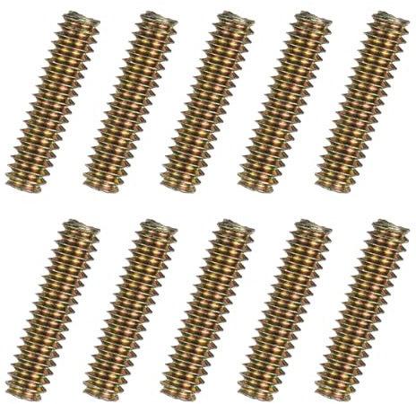 QUARKZMAN 12pz Viti Filettate Intere 1/4x1 Tutti Perni Filettati Vite Filettata Lunga Acciaio Carbonio per Mobili Ringhiera Montaggio Fissaggio Collegamento Telaio Zinco Colorato