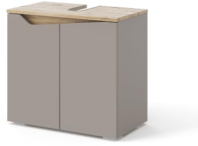 Vicco Waschbeckenunterschrank Marelle, Greige/Artisan-Eiche, 60 x 57.5 cm mit 2 Türen