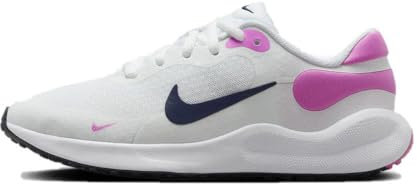 NIKE Revolution 7 Zapatillas-Niño/a pequeño/a, Shoes, White/Midnight Navy-Playful Pink, 28 EU
