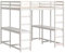 vidaXL Hochbett mit Schreibtisch & Leiter Weiß 180x200 cm Kiefernholz, Hochbett mit Schreibtisch, Etagenbett Kinder, Hochbett Massivholz