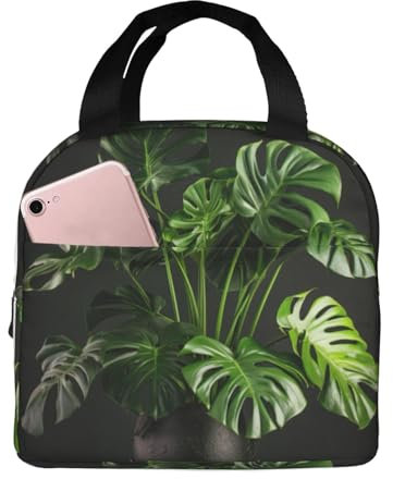 DRTGEDS Monstera Deliciosa Lunchbox mit Bananenpalme für Männer und Frauen, kleine Lunchtasche für Büro, Arbeit, Picknick, wiederverwendbar, tragbar