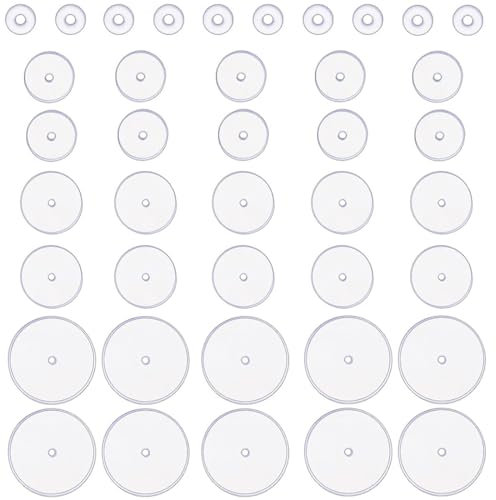 JEYORZY 40 Stück Keloid Discs zur Stabilisierung von Ohrringen, Stopper für Piercing Beulen und Pads zur Unterstützung des Ohrläppchens (3 mm, 5 mm, 7 mm, 9 mm)