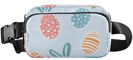 Modische Hüfttasche mit Aufschrift Happy Easter Eggs, für Damen, Herren, Teenager, große Kapazität, Umhängetasche mit verstellbarem Riemen für Reisen, Urlaub, Laufen, Happy Easter Eggs Holiday Bunny