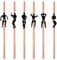 Lotsdonxia 18-Piece Glittery Gold Stripe Straws Fun Naughty Straws Bachelorette Party Decorations for Hen Parties Bridal Shower Favors Celebration Supplies (Rose Gold)