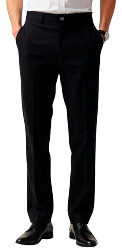 MAGIC SELECT Elegante Anzughose für Herren. Anzughose, gerader Schnitt mit Bundfalten und Taschen für Büro, Arbeit, Kellner