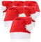 com-four® 6x Nikolausmütze aus Plüsch mit Bommel – X-Mas Weihnachtsmütze für Weihnachten und Nikolaus – Plüschmütze für Weihnachtsmann-Kostüm (Rot mit Pelz - 6 Stück)