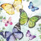 Ambiente Serviette Flatternde Schmetterlinge Papier 33x33cm 20er Set für Frühjahr Dekoration und Decoupage-Technik