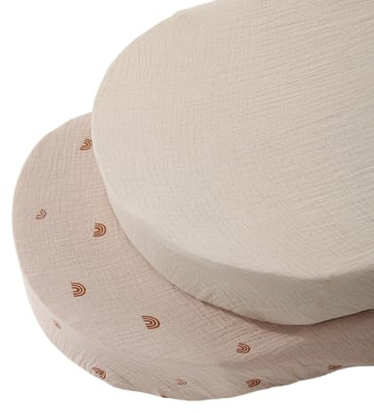 PTILSERY 2PIECEs Breathable Cotton Baby Bassinet Sheets Soft & Washable Crib Liner Infant Cradles Bedding Sheets Large Size for Baby