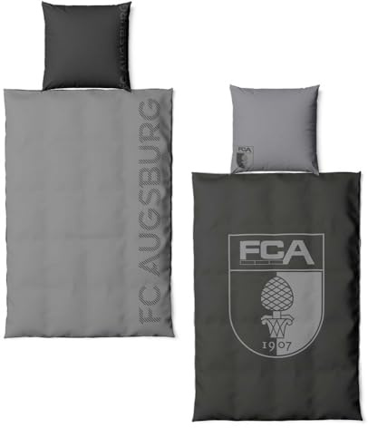 FC Augsburg Wendebettwäsche - GRAU - 2-teilig Bettwäsche 135 x 200 cm