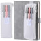 ElevateTech Pencil Case Bag Adjustable Elastic Band Pen Holder Zipper Standing Pencil Case Grey Polyester Journal Pouch Can Accommodate Multiple Pencils Suitable Office Classroom Storage
