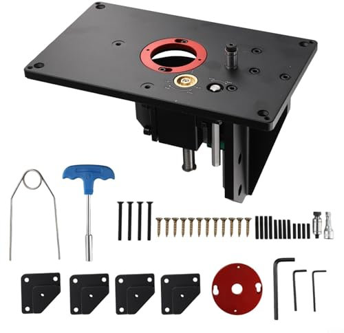Vilgftyiet Router Lift Table Inverted Trimming Machine with Fixed Base - for Woodworking 65mm Diameter, Aluminum Alloy, 0-57mm Lifting Range