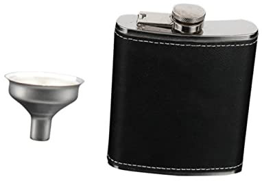 DINHEAROM 8oz Garrafa De Bolso Whisky Petaca De Recipiente De Licor Con Embudo De Acero Inoxidable Multifuncional