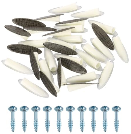 QUARKZMAN 100 Stück Kunststoff Lochstopfen, 9mm Taschenlochstopfen, Schräge Lochkappen mit Pocket Screws, Kunststoffstopfen für Pocket Hole Jig Holzwerkzeug Zubehör, Gittergraue Eiche