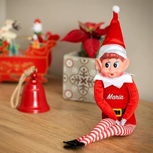Transparent Gift Muñeco Elfo Decorativo de Navidad con Certificado de Adopción y Nombre Personalizado. Adornos Personalizados de Navidad para Casa.