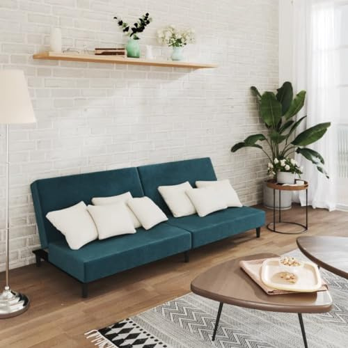 Mimdixy Sofa Küchensofa,Schlafsofa 2-Sitzer Blau Samt