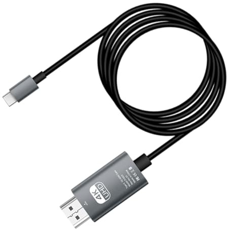 Zqkimzi Cavo USB C a HDTV 4K60Hz – Adattatore Video per Presentazioni Aula, Riunioni, Plug & Play, 2 m – Convertitore USB Type C a HDMIs per Telefono, PC, Monitor, TV, Proiettore – Streaming Ultra HD