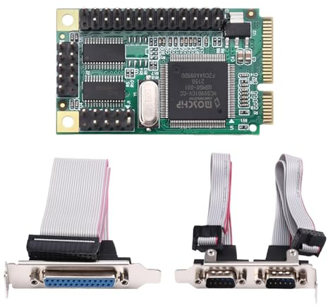 Jnchdghwa Adattatore PCI-e A 2 Porte Seriali DB9 RS232 e Parallelo DB25 Adattatore Seriale PCI-e A DB9 RS232 e Parallelo DB25