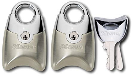 Master Lock 195EURTSN Pack of 2 Fusion Padlocks with Key and Shrouded Shackle, Grey, 4,4 x 2 x 1,4