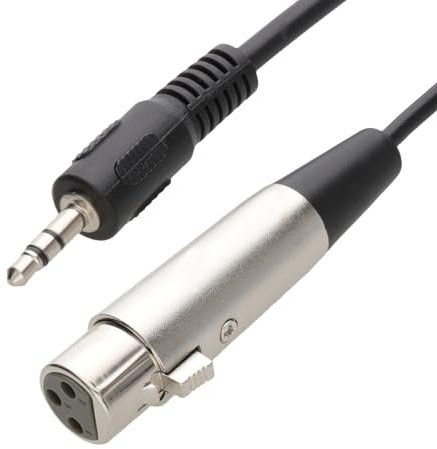 kenable 3.5mm Stereo Jack PC/Laptop to XLR Female Mixer/Speaker Cable 2m [2 metres]
