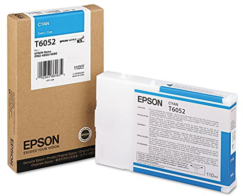 Epson Original C13T605200 / T6052, für Stylus Pro 4800 Premium Drucker-Patrone, Cyan, 110 ml