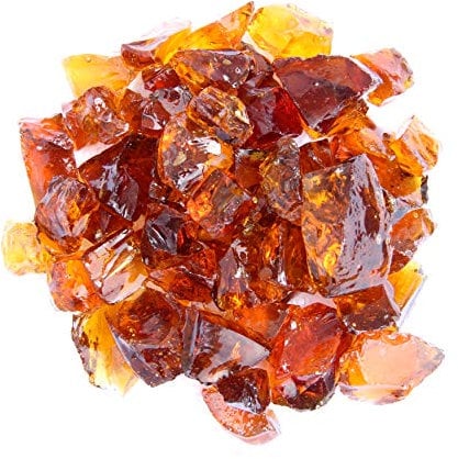 AZ Patio Heaters Fire Pit Fire Glass in Amber, 10 Pounds