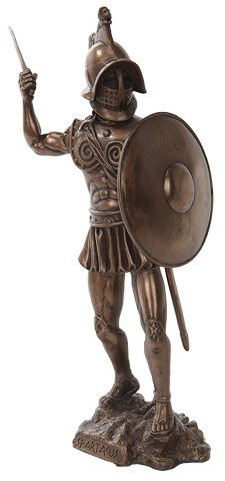 27,9 cm Bronze farbigen Spartacus mit Shield Figur Statue