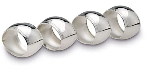 Serviettenring-Garnitur Oval, 4-teilig 4,5 x 2,7cm H 3,7 cm versilbert Anlaufgeschützt