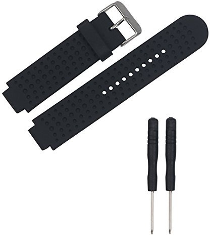 LOKEKE Ersatzarmband für Garmin Forerunner 25 (groß) Smartwatch-Ersatzband aus Silikon für Garmin Forerunner 25 große GPS-Laufuhr (Silikon, schwarz)